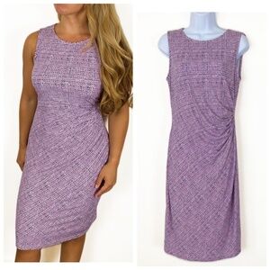 Brooks Brothers Women’s Pink Black Ruched Sleeveless Midi Dress